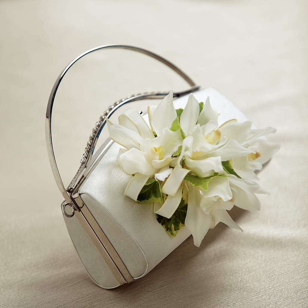 White Purse Decor – Magical Flowers, Naples FL