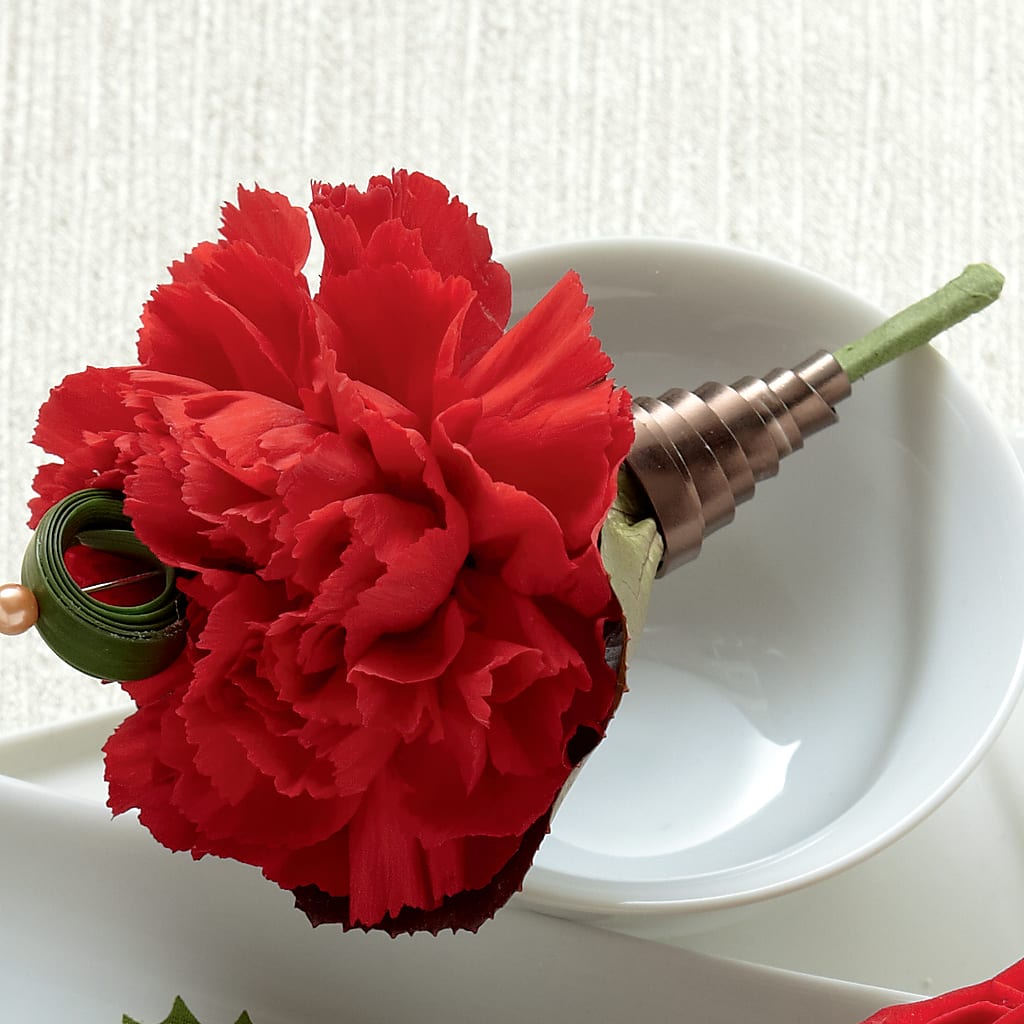 Red Carnation Boutonniere – Magical Flowers, Naples FL