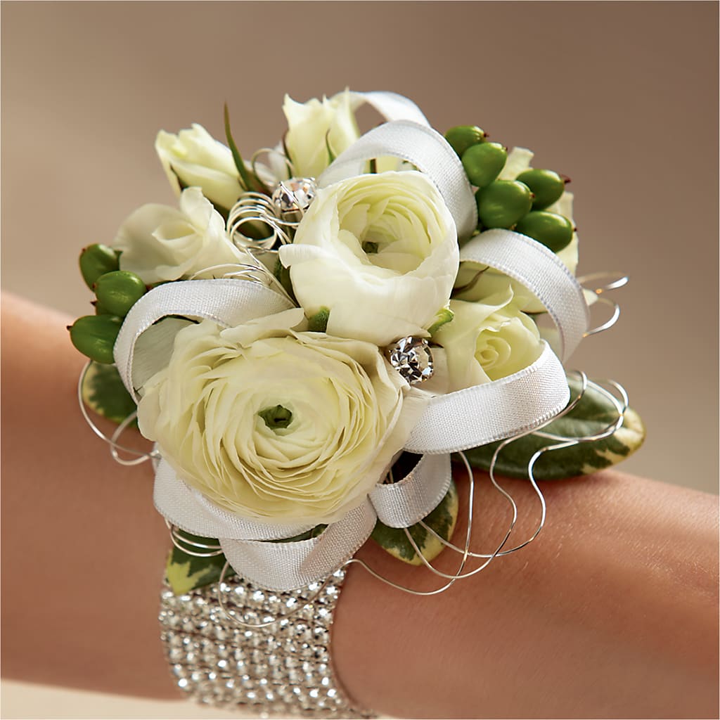 White Wedding Corsage – Magical Flowers, Naples FL