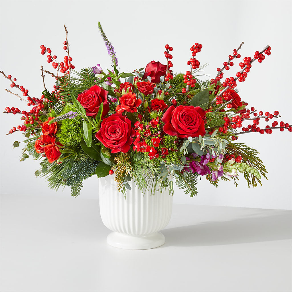 Big Red Bow Bouquet –  Magical Flowers, Naples FL