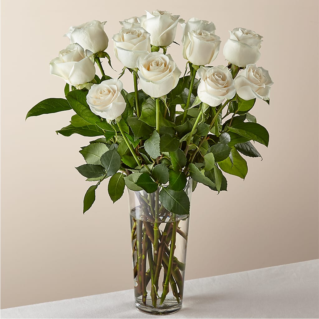 Long Stem White Rose Bouquet –  Magical Flowers, Naples FL
