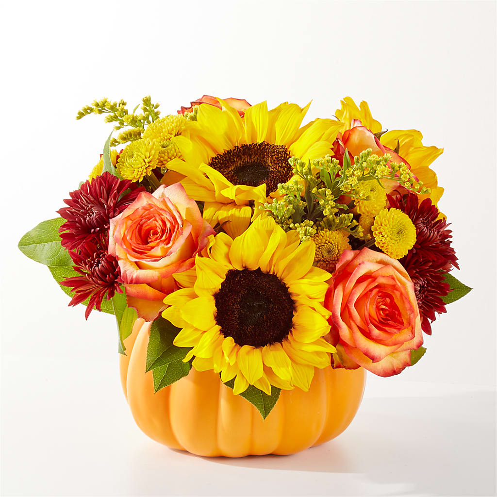 Golden Gourd Pumpkin Bouquet –  Magical Flowers, Naples FL