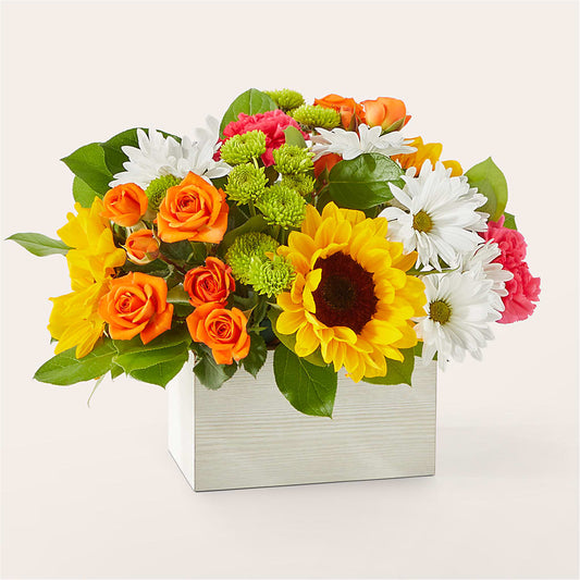 Sun-drenched Blooms Box Bouquet –  Magical Flowers, Naples FL