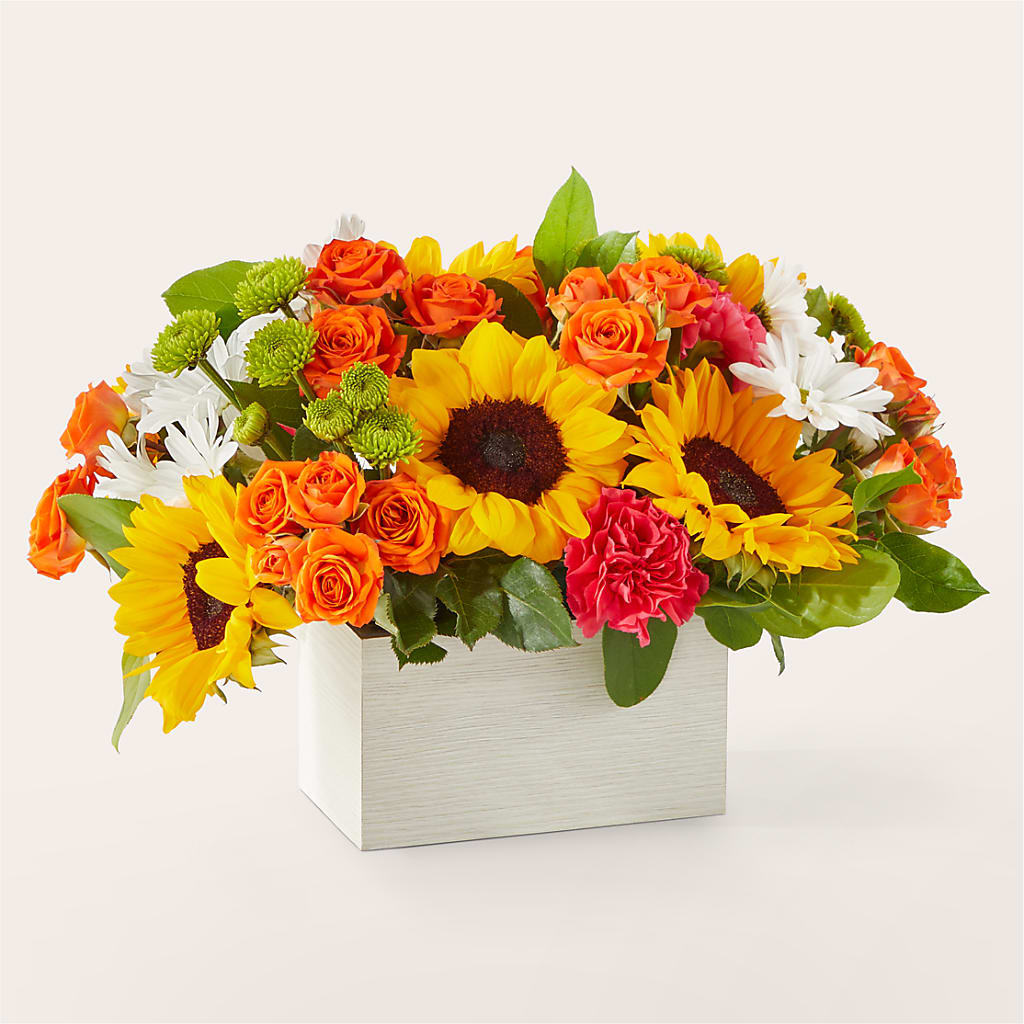 Sun-drenched Blooms Box Bouquet –  Magical Flowers, Naples FL