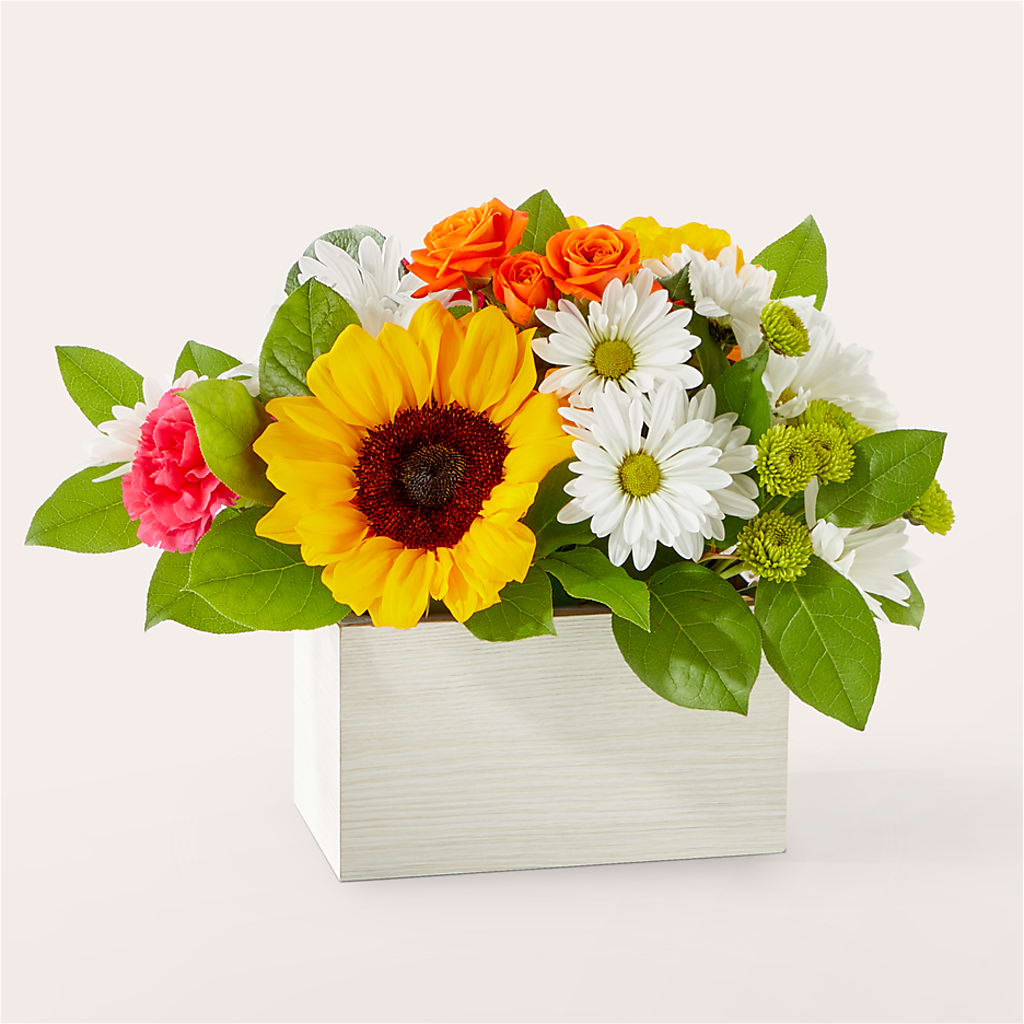 Sun-drenched Blooms Box Bouquet –  Magical Flowers, Naples FL