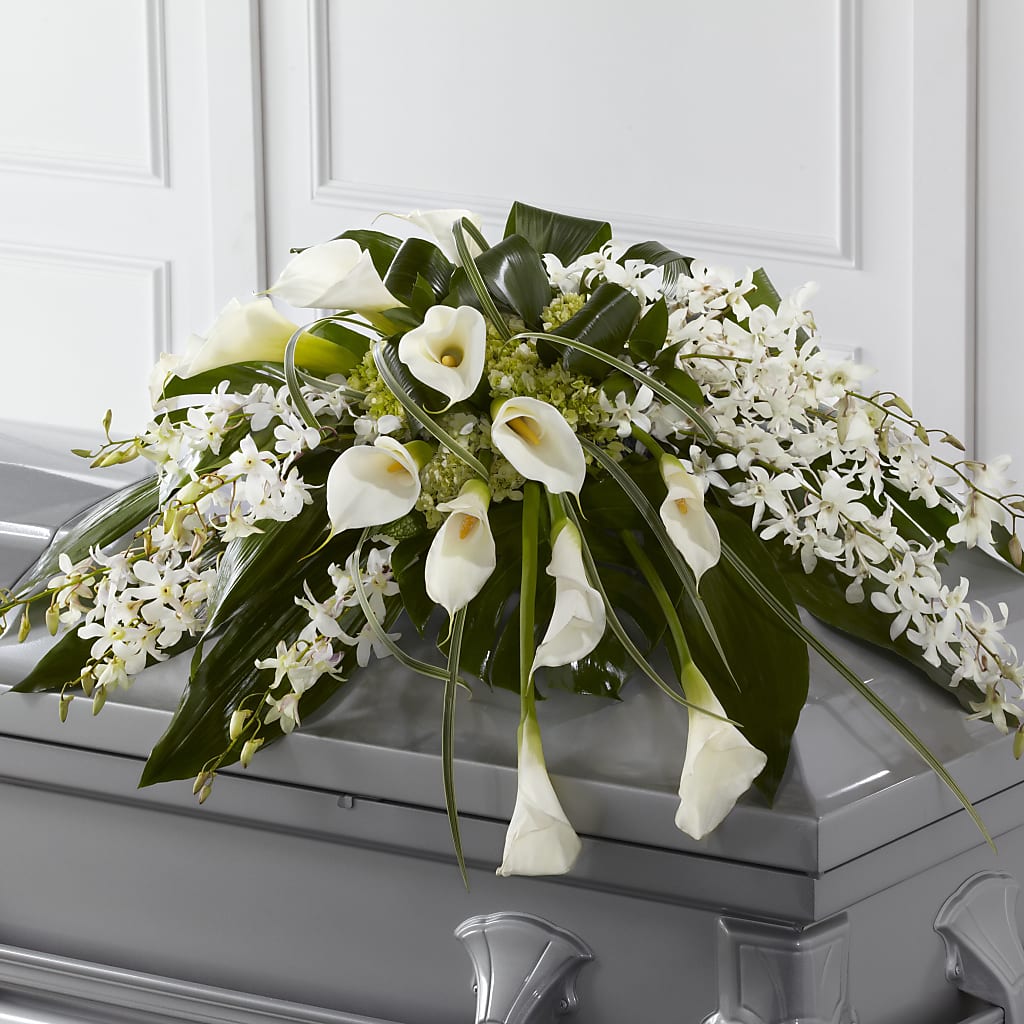 Angel Wings Casket Spray –  Magical Flowers, Naples FL