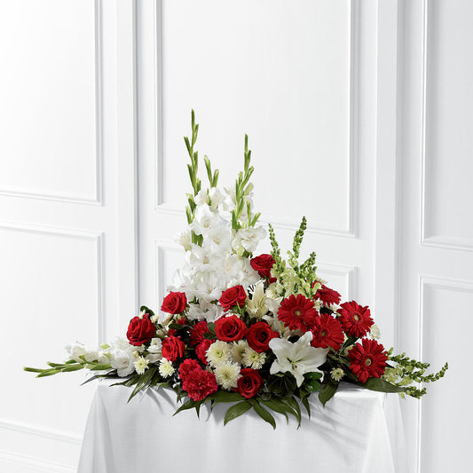 Crimson & White Arrangement –  Magical Flowers, Naples FL