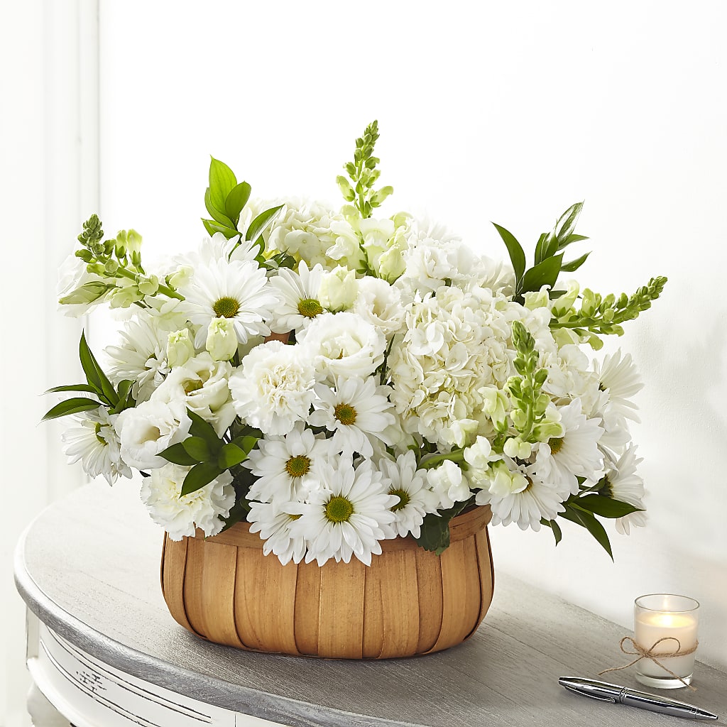 Pure Ivory Basket –  Magical Flowers, Naples FL
