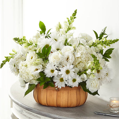 Pure Ivory Basket –  Magical Flowers, Naples FL