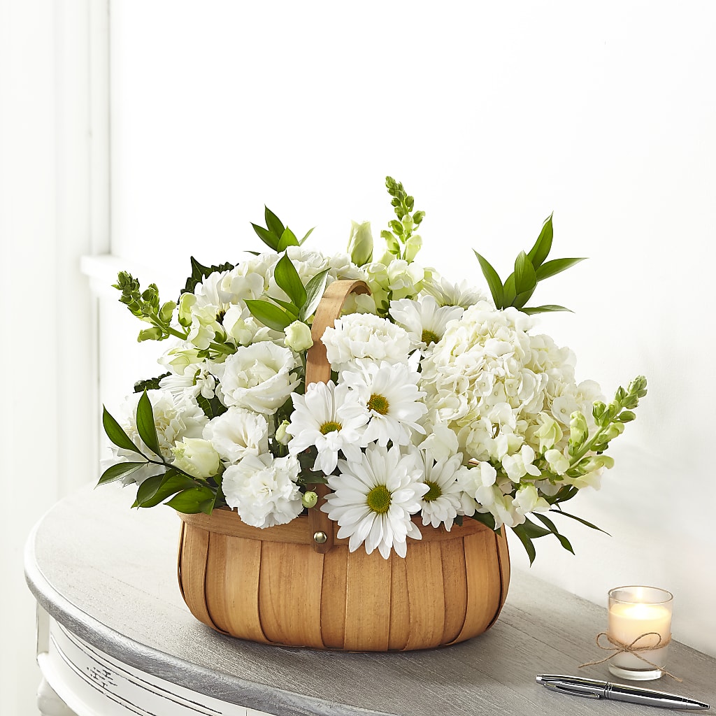Pure Ivory Basket –  Magical Flowers, Naples FL