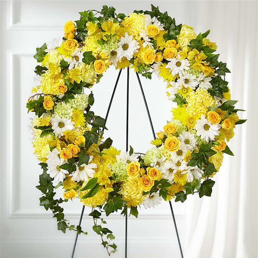Golden Remembrance Wreath –  Magical Flowers, Naples FL