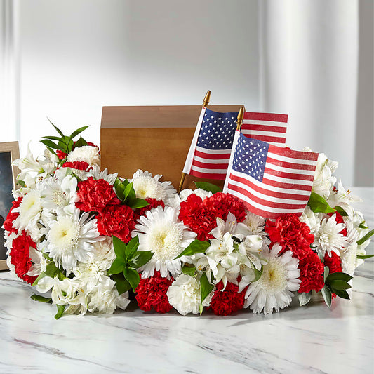 Spirit of Patriotism Cremation Adornment –  Magical Flowers, Naples FL