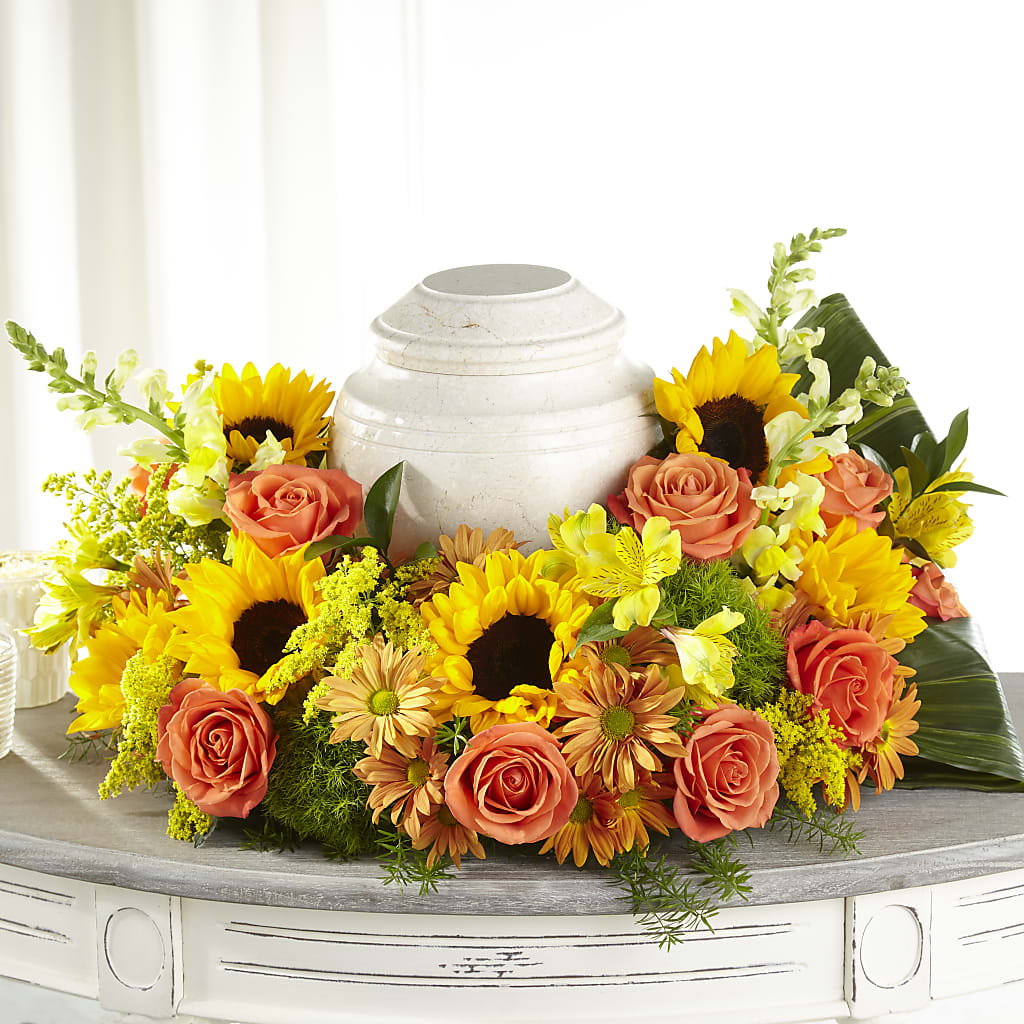 Faithful Sunflower Cremation Adornment –  Magical Flowers, Naples FL
