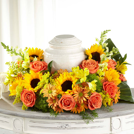 Faithful Sunflower Cremation Adornment –  Magical Flowers, Naples FL