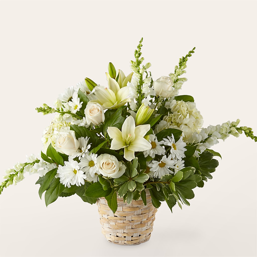Ivory Elegance Floral Basket –  Magical Flowers, Naples FL