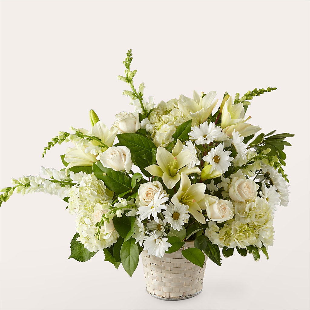 Ivory Elegance Floral Basket –  Magical Flowers, Naples FL