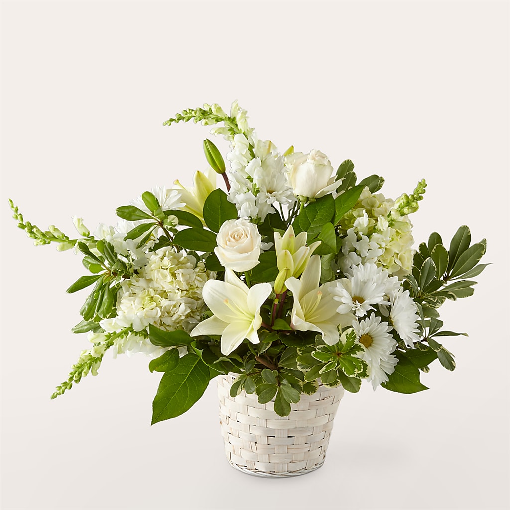 Ivory Elegance Floral Basket –  Magical Flowers, Naples FL