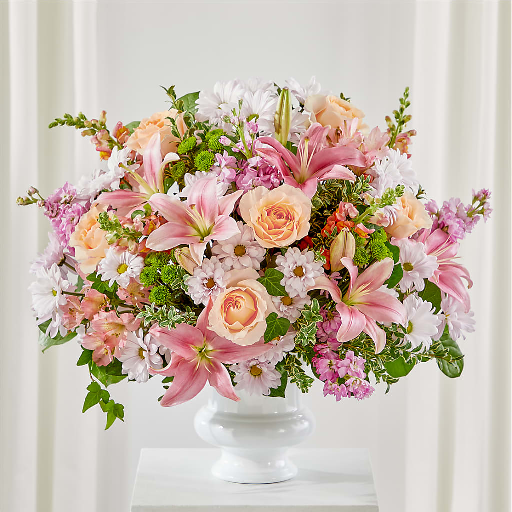 Heartfelt Gesture Urn Arrangement –  Magical Flowers, Naples FL