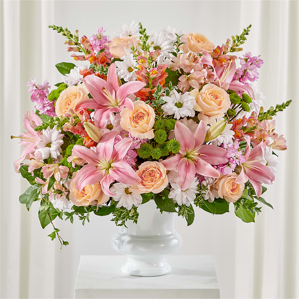 Heartfelt Gesture Urn Arrangement –  Magical Flowers, Naples FL