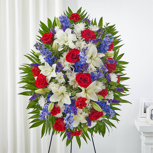 Cherished Service Standing Spray –  Magical Flowers, Naples FL