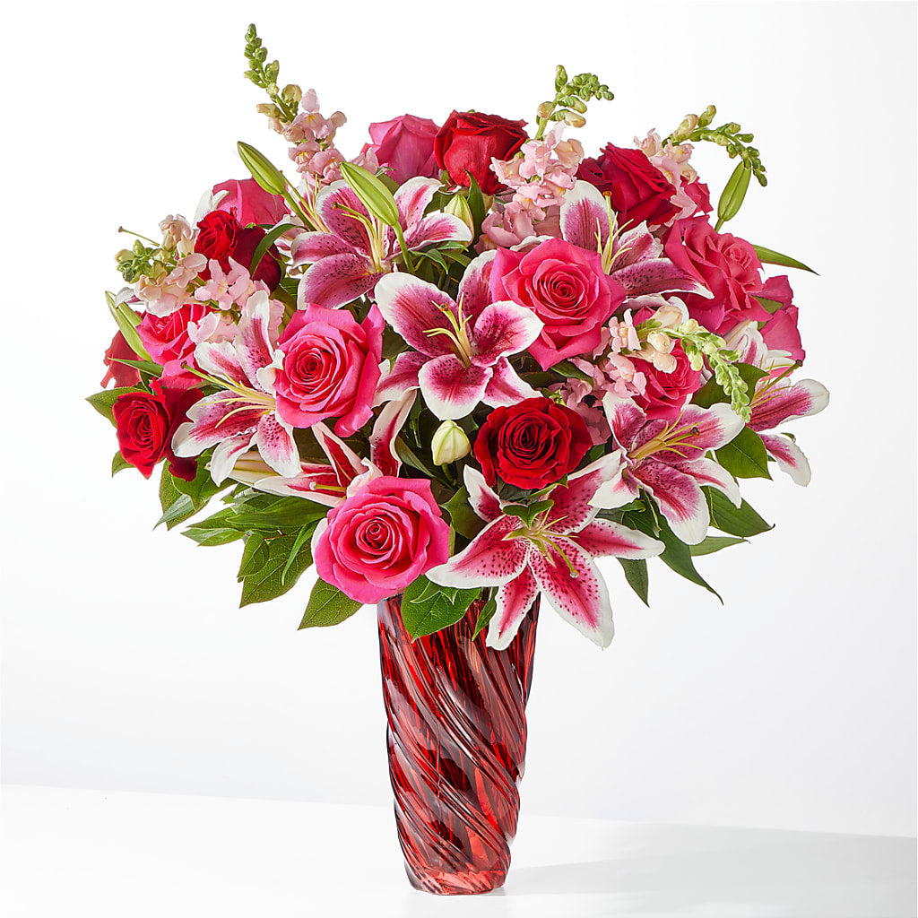Always You Bouquet with Luxe Swirl Vase –  Magical Flowers, Naples FL