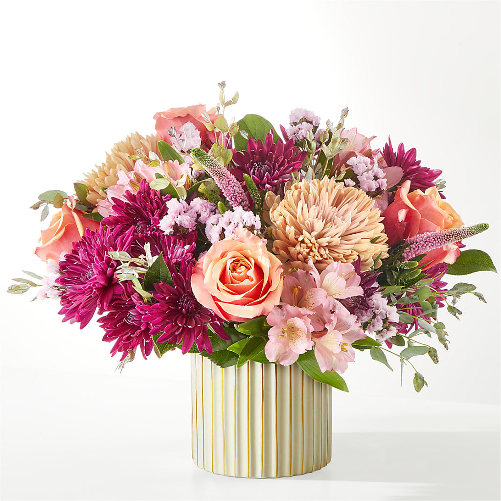 Berry Cobbler Bouquet with Ivory Vase –  Magical Flowers, Naples FL