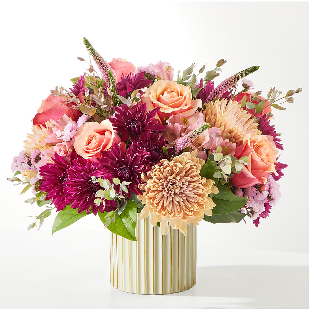 Berry Cobbler Bouquet with Ivory Vase –  Magical Flowers, Naples FL