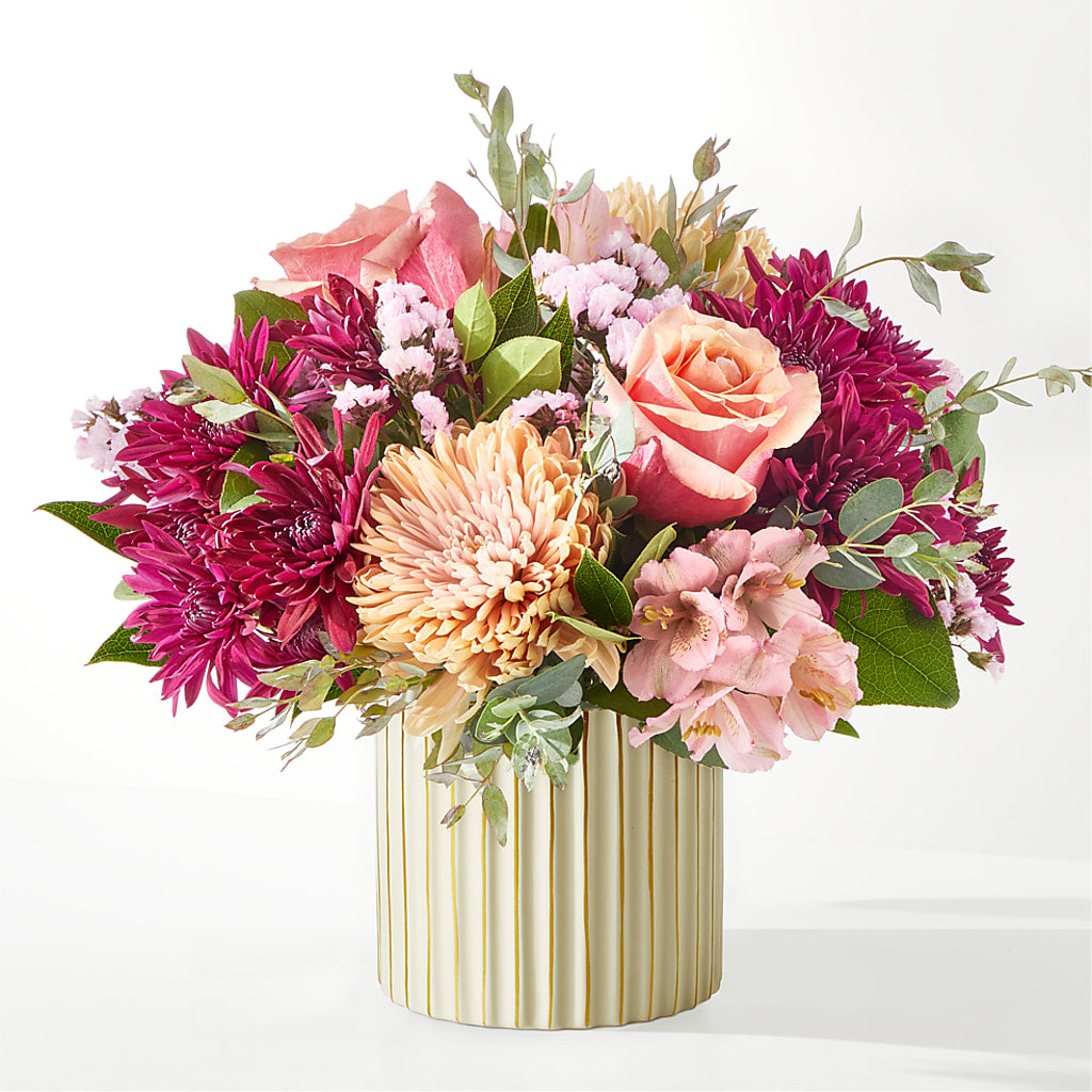 Berry Cobbler Bouquet with Ivory Vase –  Magical Flowers, Naples FL