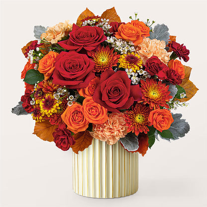 Merlot Bouquet with Ivory Vase –  Magical Flowers, Naples FL