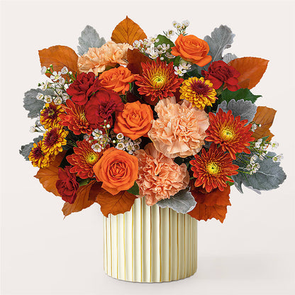 Merlot Bouquet with Ivory Vase –  Magical Flowers, Naples FL