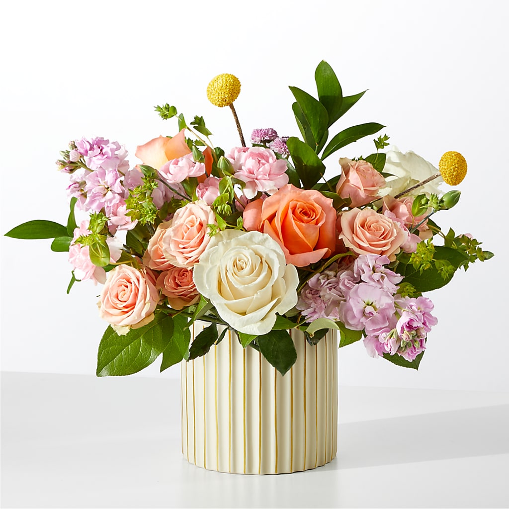 French Market Bouquet with Ivory Vase –  Magical Flowers, Naples FL