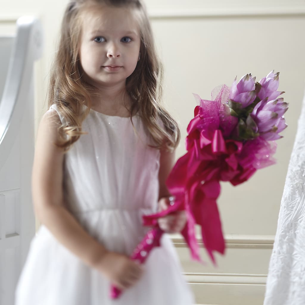 Sparkle Pink Flower Girl Bouquet –  Magical Flowers, Naples FL