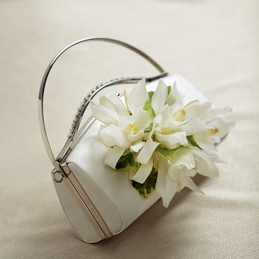 White Purse Decor –  Magical Flowers, Naples FL